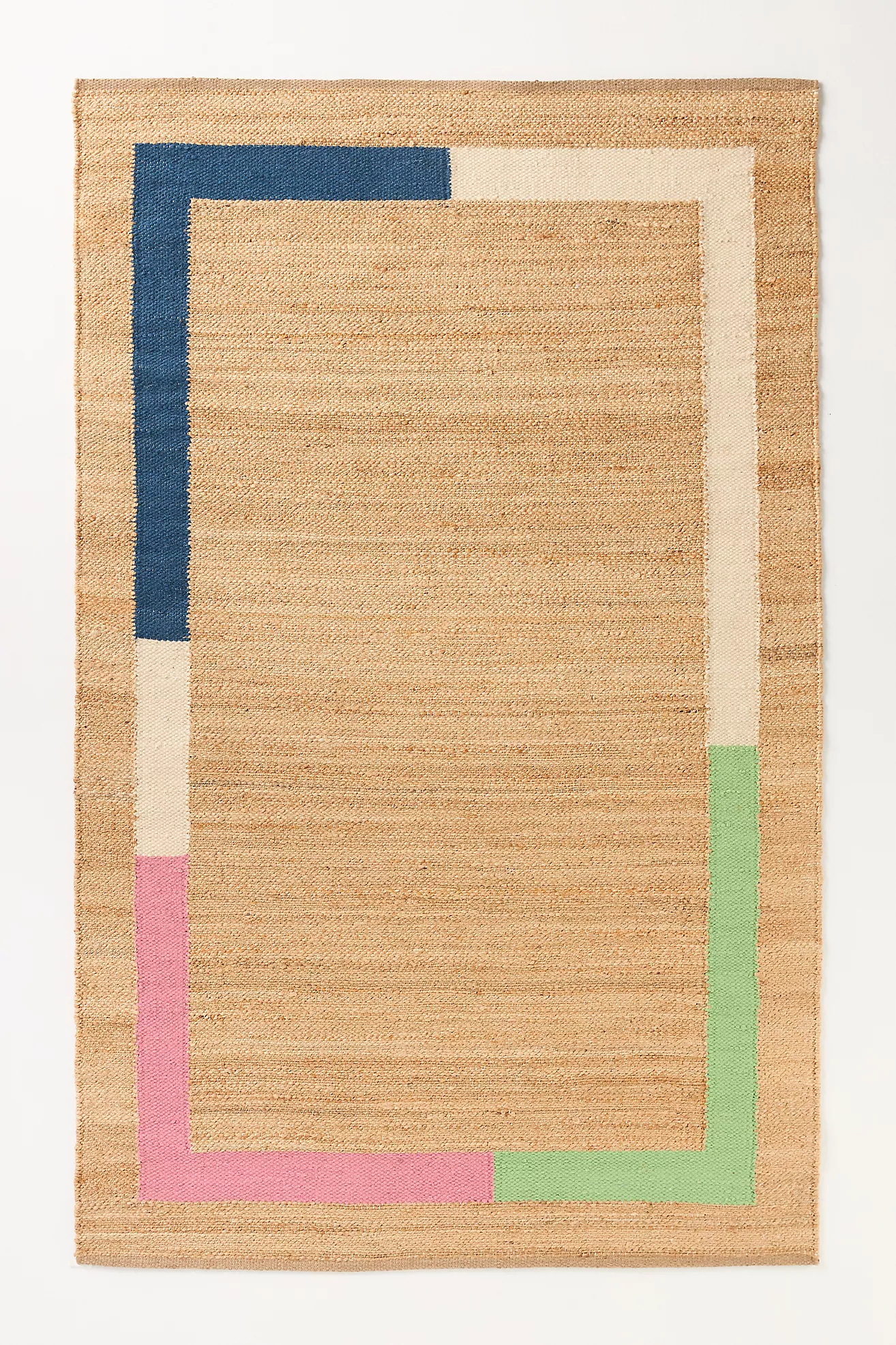 Vela Flatwoven γιούτα Colourblock-Border χαλιά